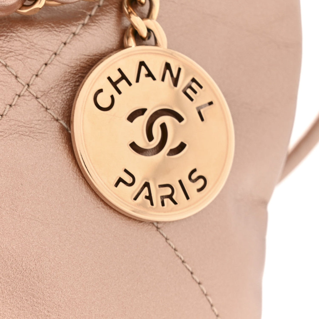 Chanel Metallic Calfskin Quilted Mini Chanel 22 Copper