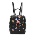 Louis Vuitton Calfskin Flower Lockme Mini Backpack Black Multicolor