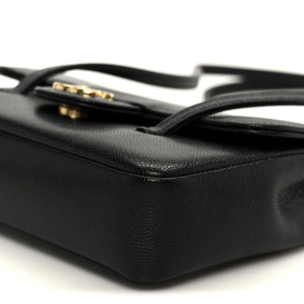 Chanel Shiny Caviar Mini Preppy Coco Shoulder Bag Black
