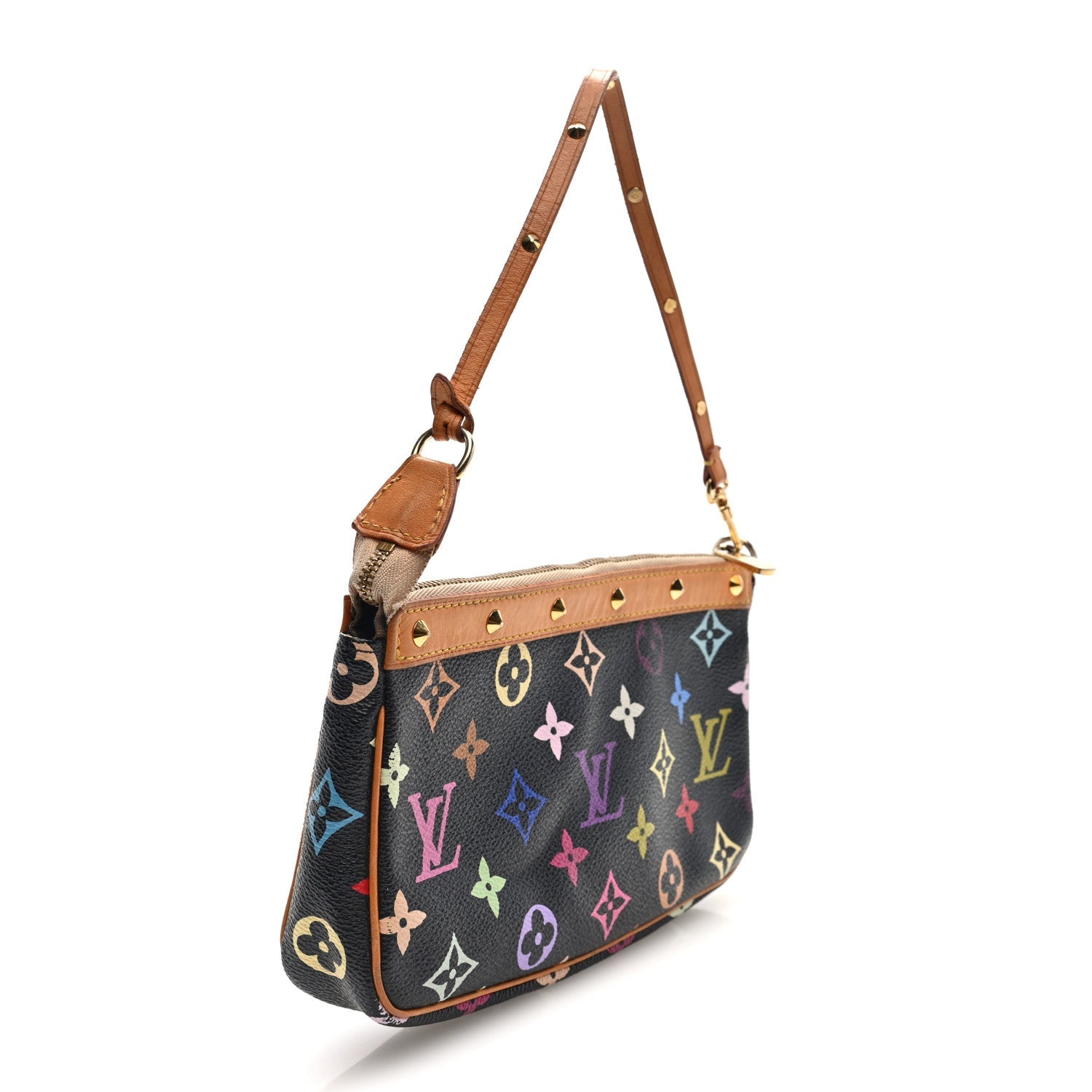 Louis Vuitton Monogram Multicolor Pochette Accessories Black