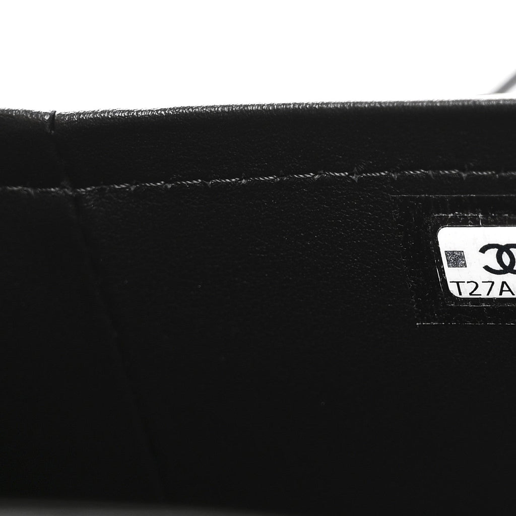 Chanel Shiny Caviar Preppy Coco Long Vanity With Strap Black