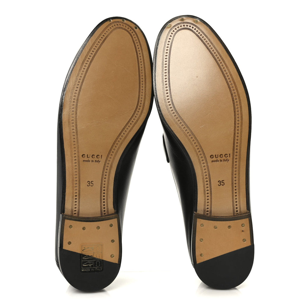 Gucci Malaga Kid Web Womens Horsebit Loafers 35 Black