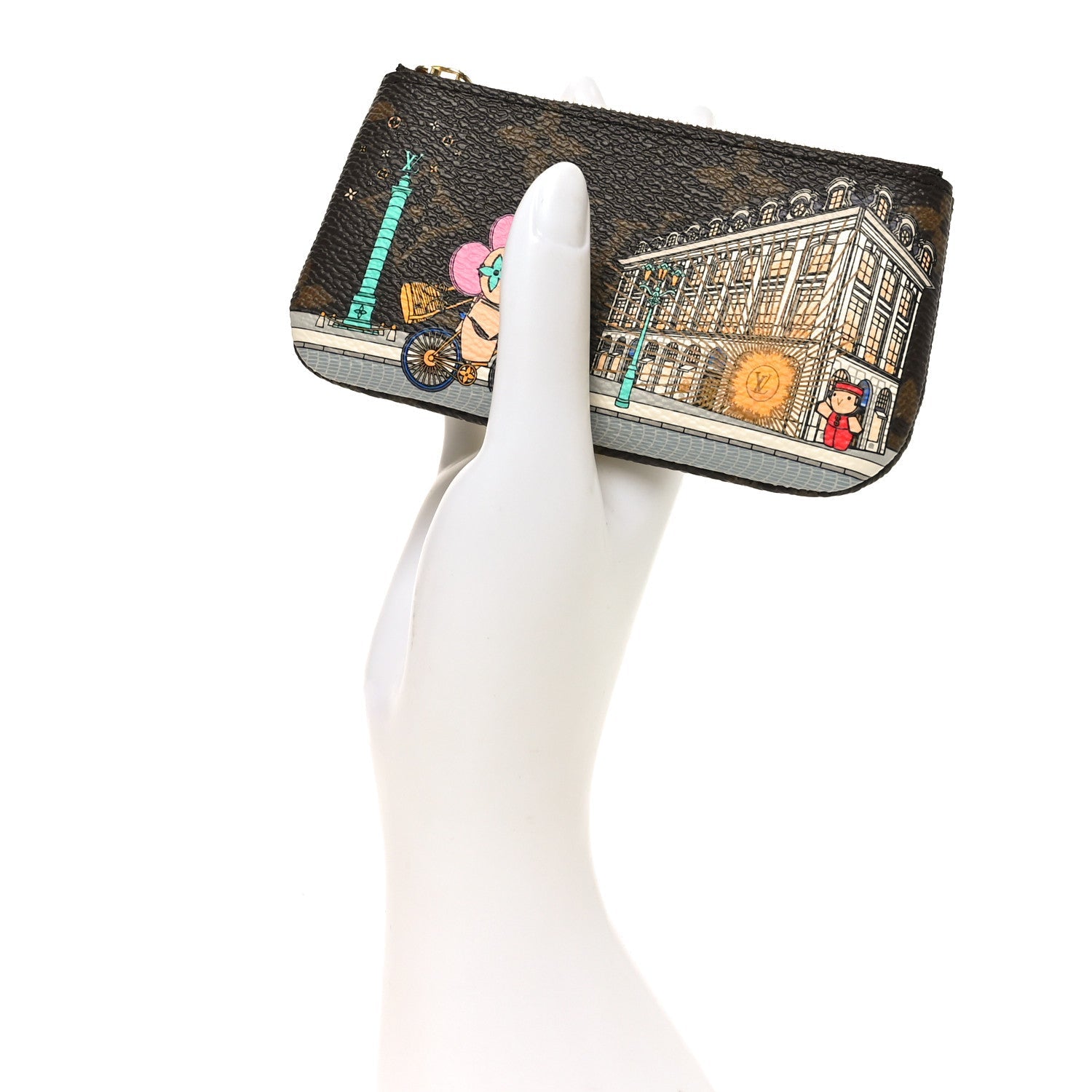Louis Vuitton Monogram 2022 Christmas Animation Paris Key Pouch Pink