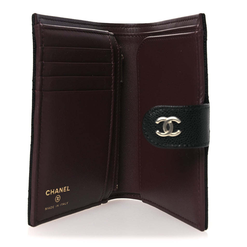 Caviar Quilted Passport Holder Black
