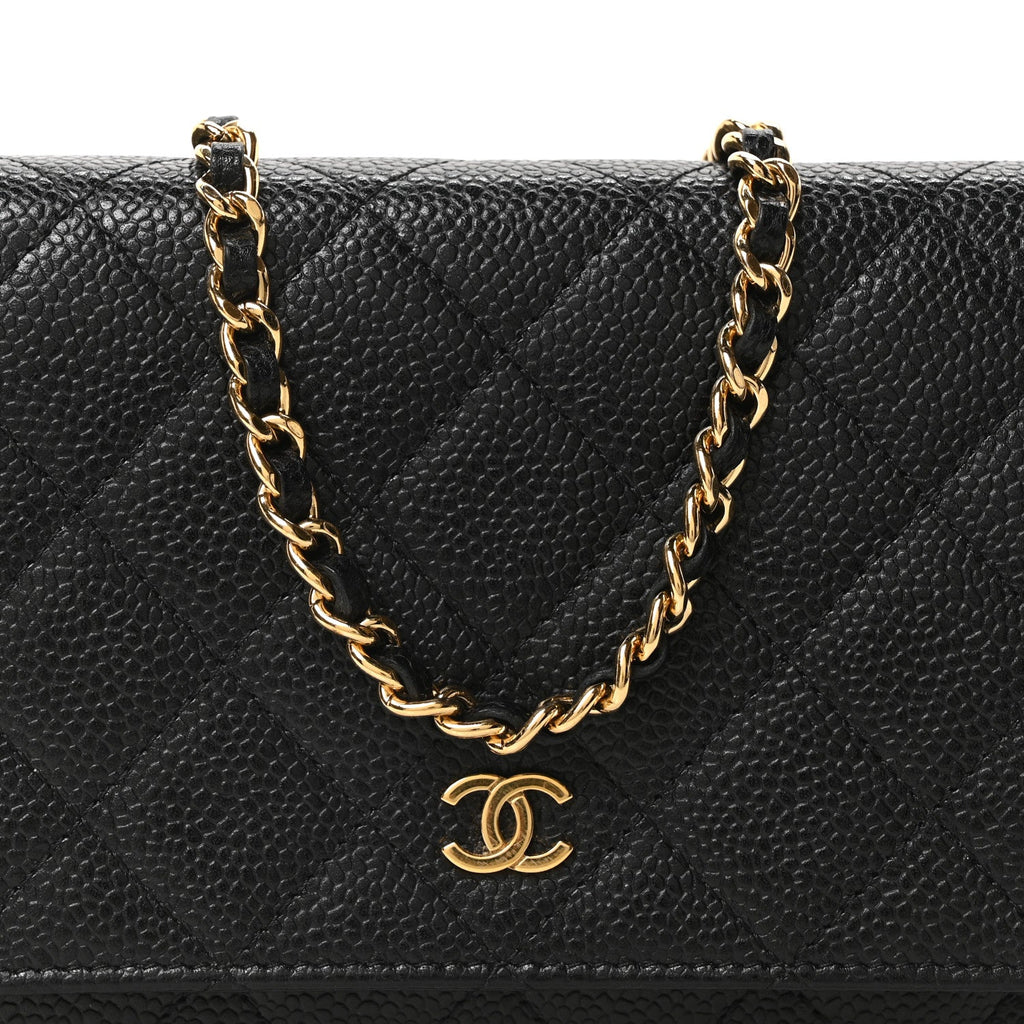 Chanel Caviar Quilted Wallet on Chain WOC Black