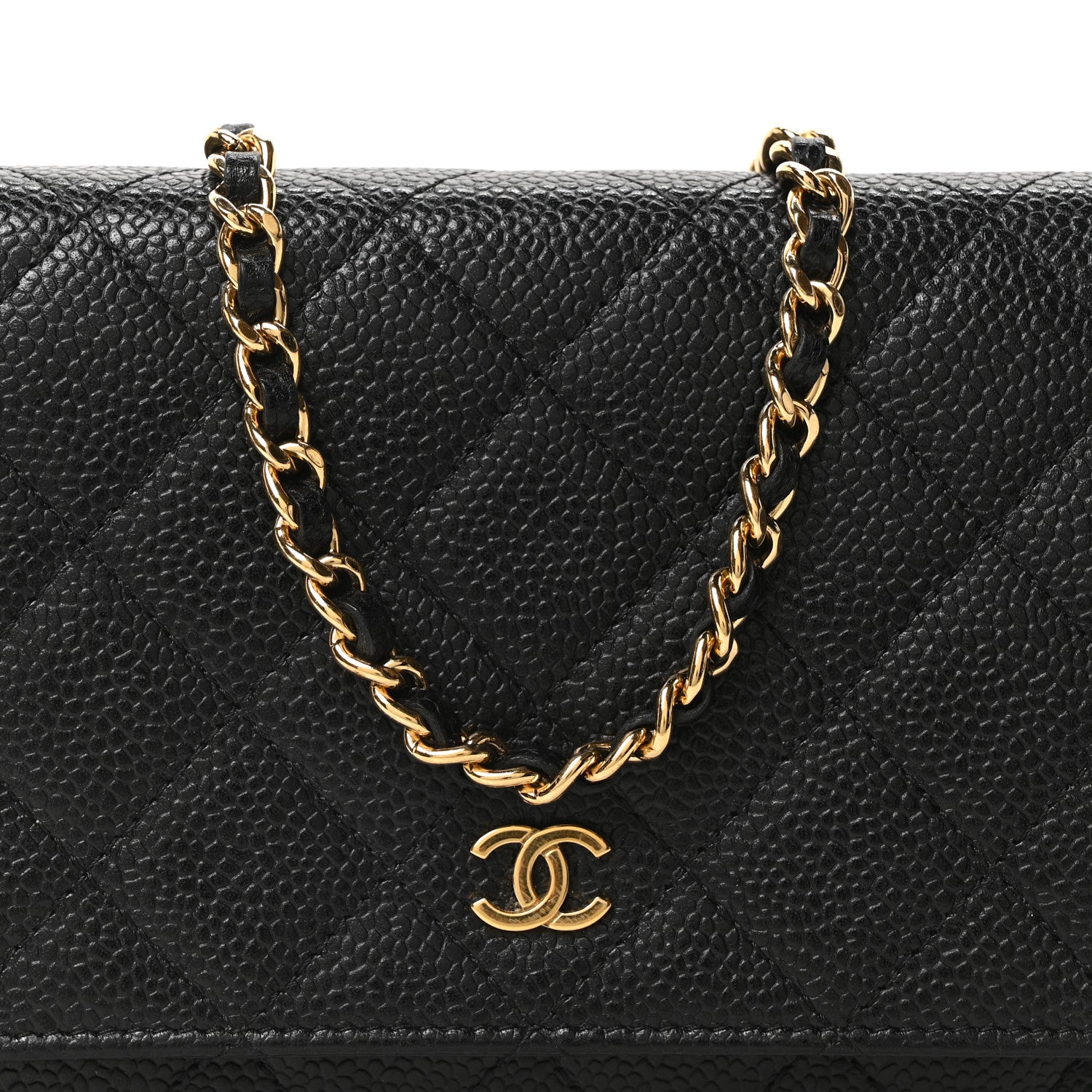 Chanel Caviar Quilted Wallet on Chain WOC Black