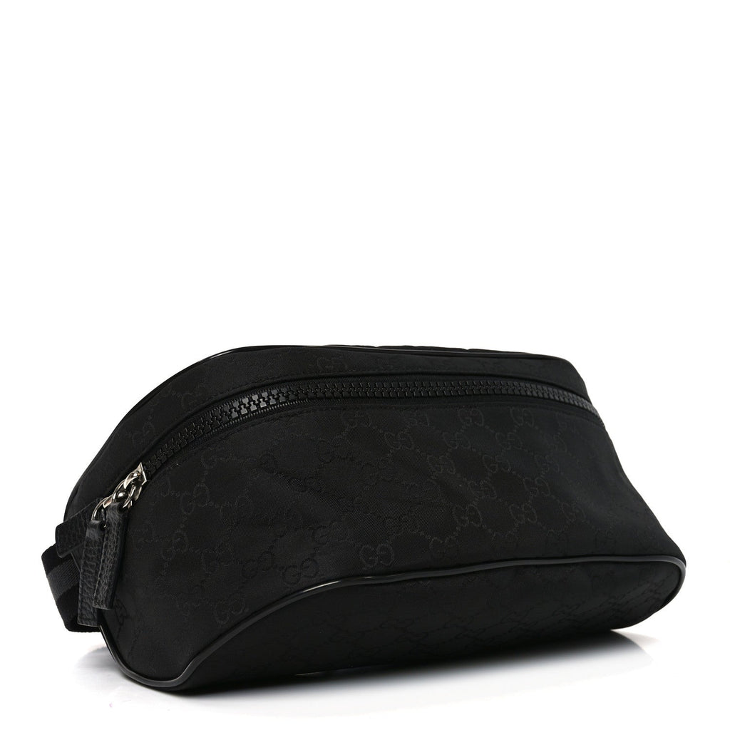 Gucci Nylon Monogram Fanny Pack Belt Bag Black