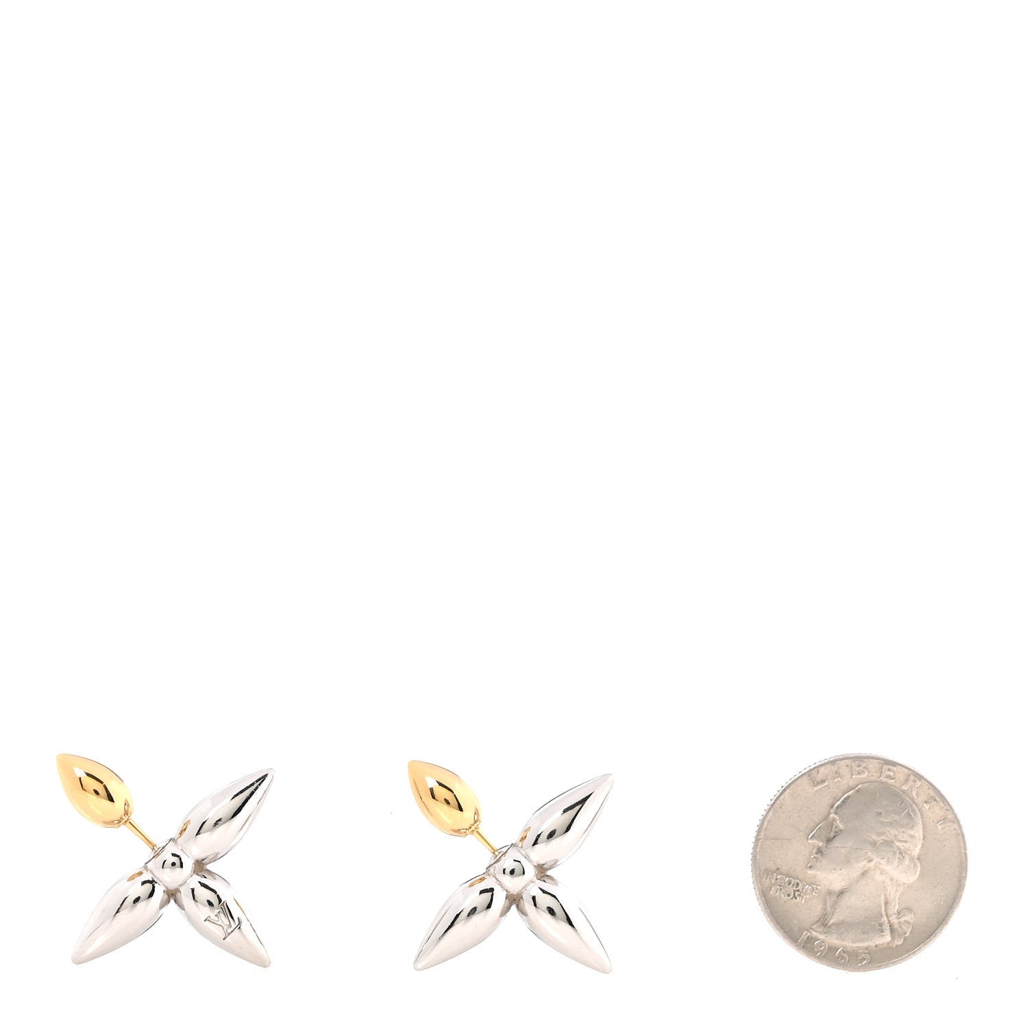 Louis Vuitton Metal Louisette Earrings Silver Gold