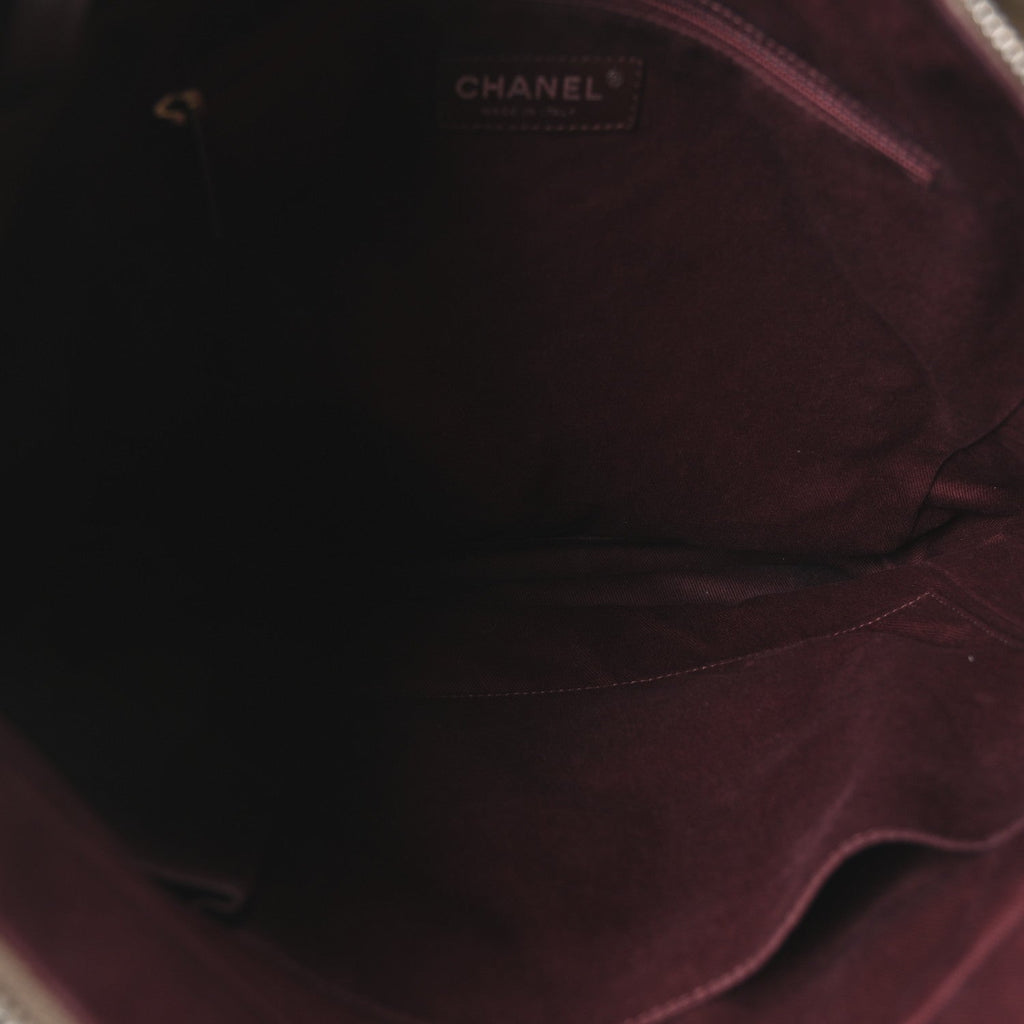 Chanel Iridescent Calfskin In The Mix Tall Tote Khaki