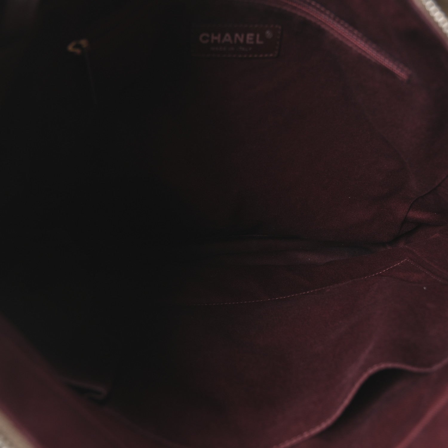 Chanel Iridescent Calfskin In The Mix Tall Tote Khaki