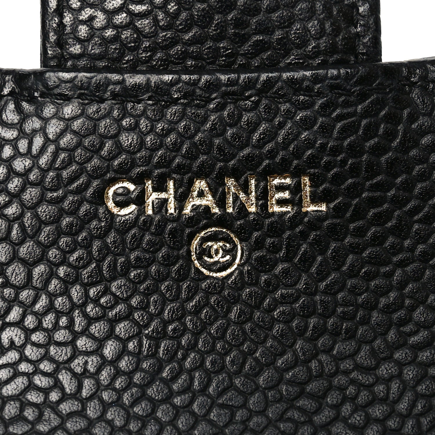 Caviar Quilted Compact Flap Wallet Black