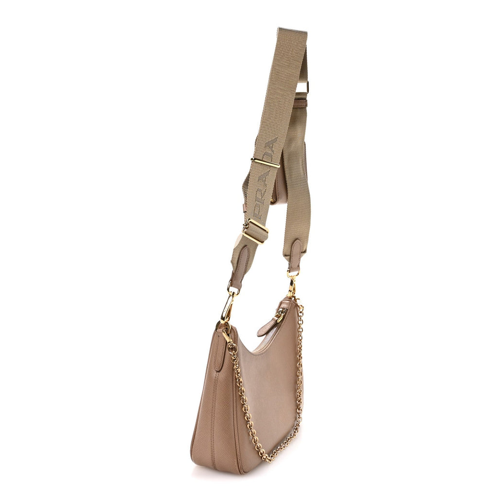 Prada Saffiano Lux Re-Edition 2005 Shoulder Bag Cammeo