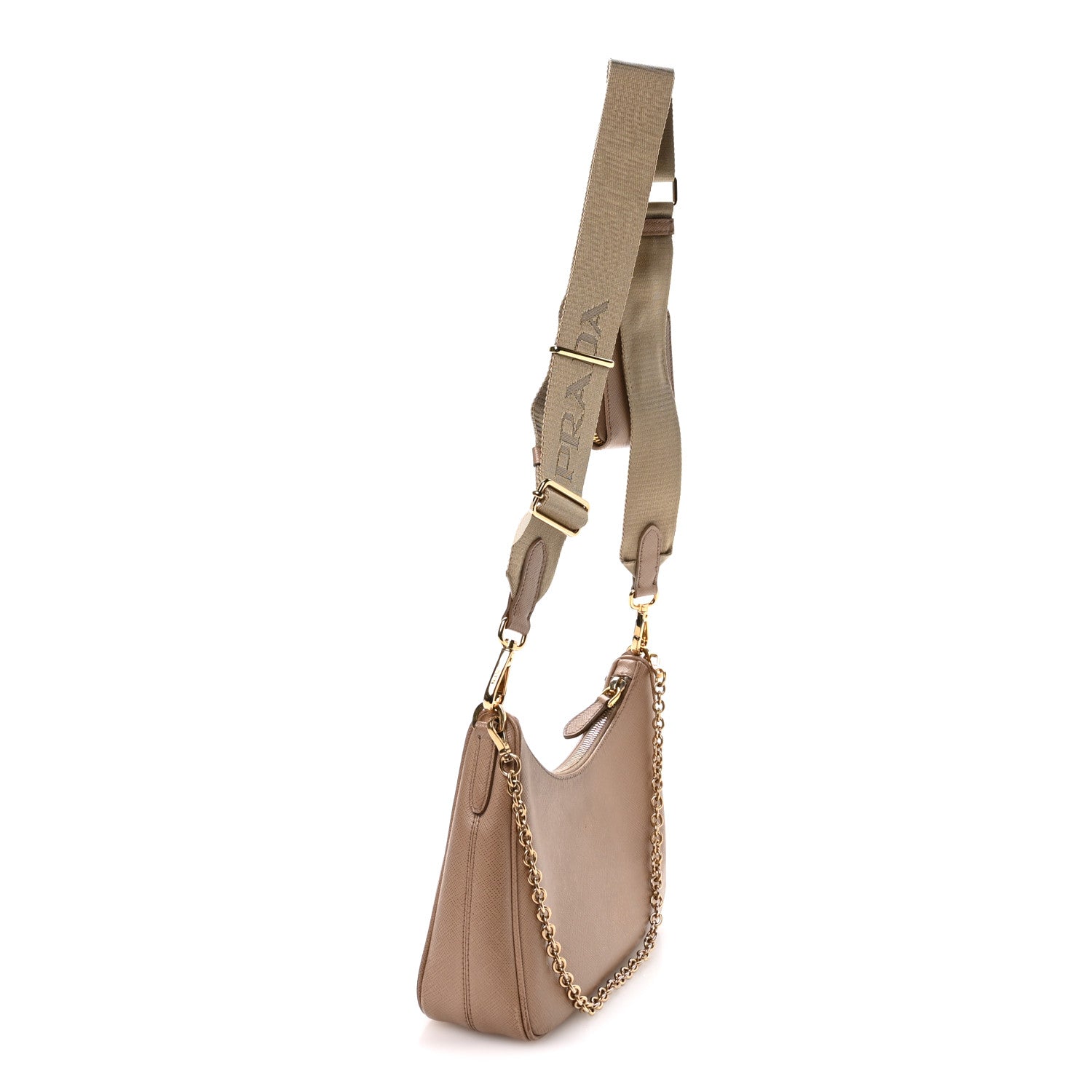 Prada Saffiano Lux Re-Edition 2005 Shoulder Bag Cammeo