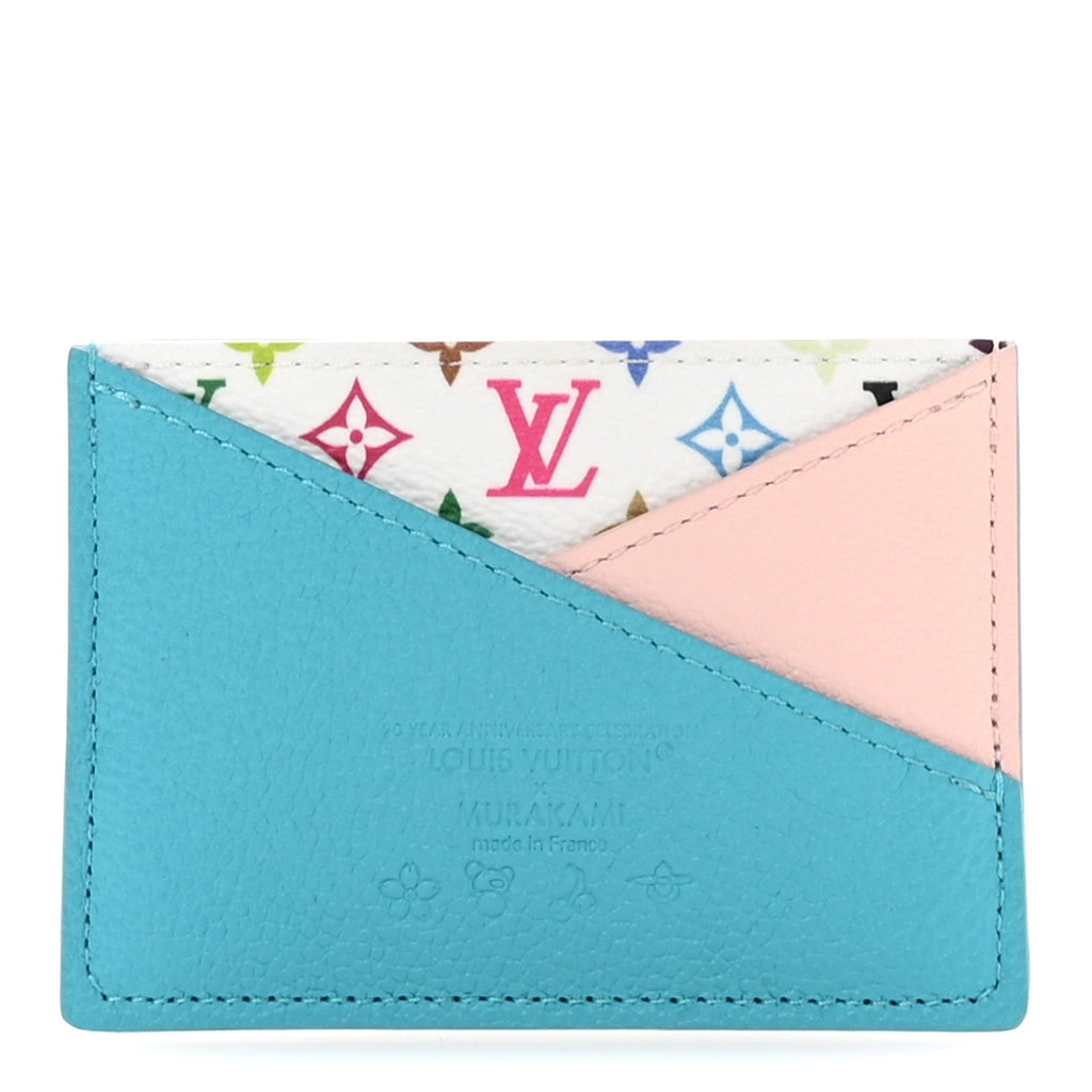 Louis Vuitton LV X TM Monogram Multicolor Criss-Cross Card Holder Kabira Blue Rose