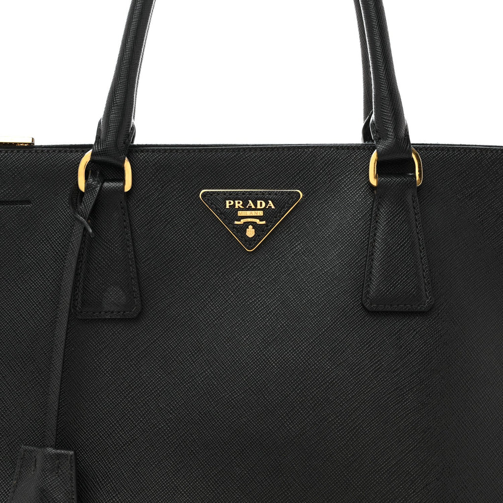 Prada Saffiano Lux Medium Galleria Double Zip Tote Black