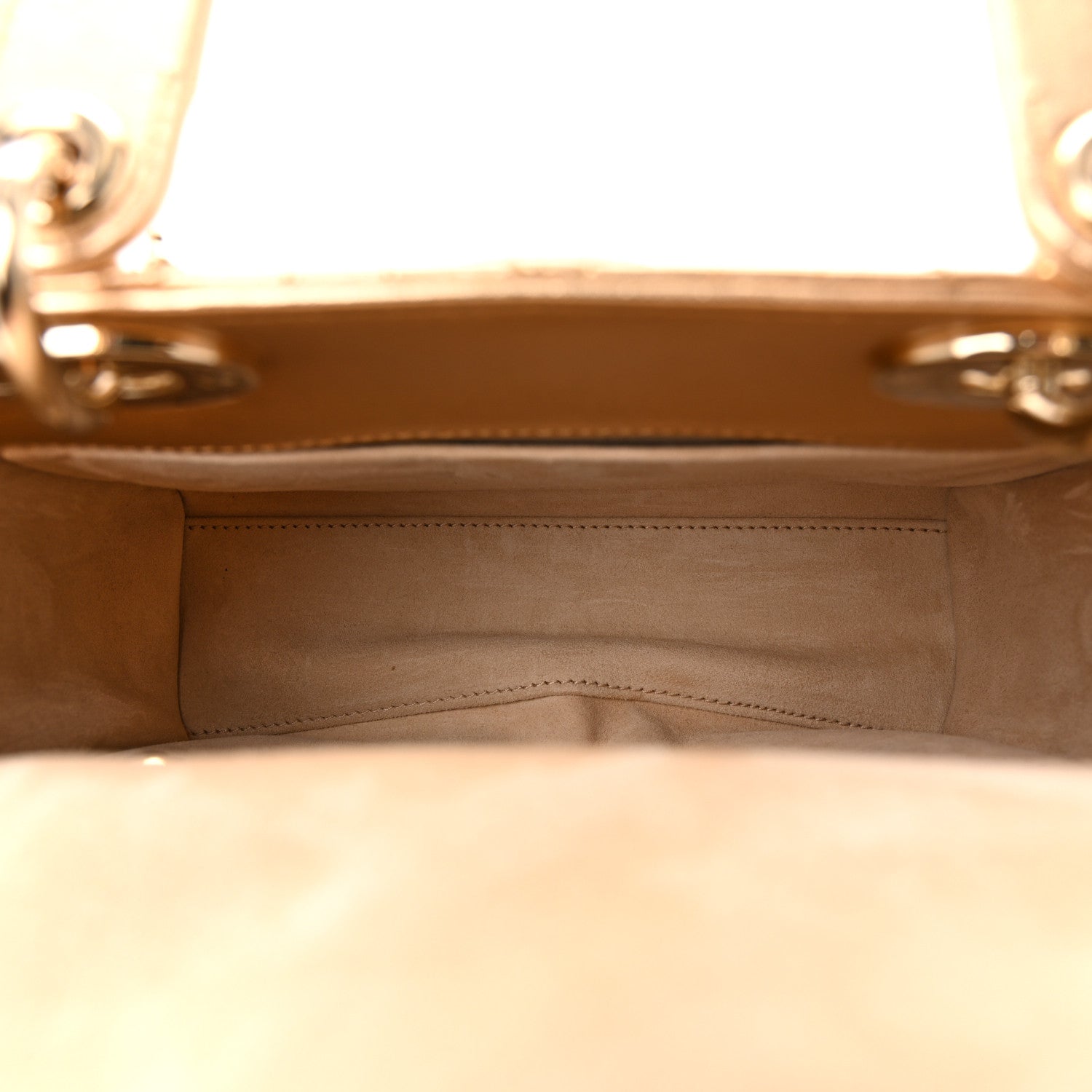 Christian Dior Metallic Lambskin Cannage Small My ABCDior Lady Dior Rose Gold