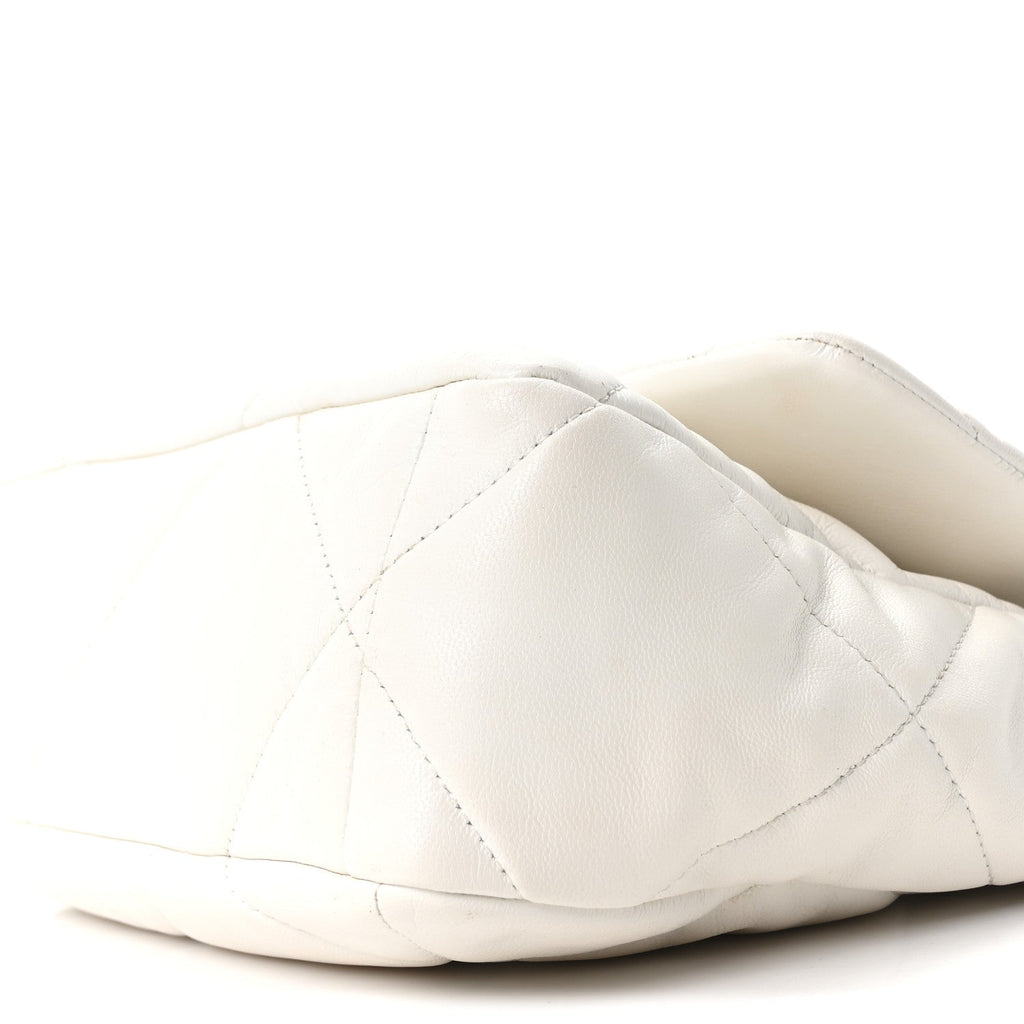 Chanel Goatskin Quilted Large Chanel 19 Flap White
