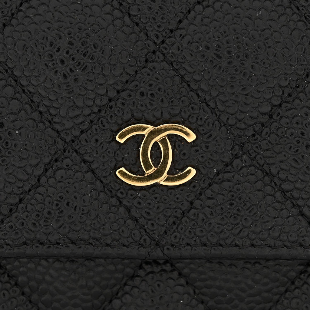 Chanel Caviar Quilted Wallet on Chain WOC Black