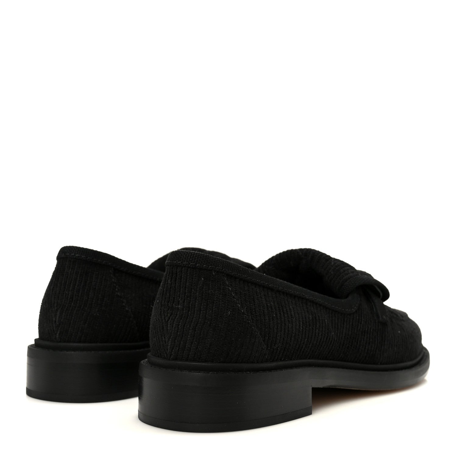 Corduroy Quilted CC Turnlock Loafers 36 Black