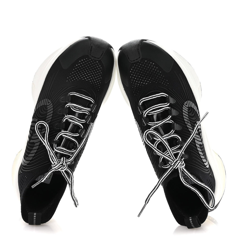 Gucci Technical Knit Fabric Waves Womens Gucci Run Sneakers 36 Black Loess