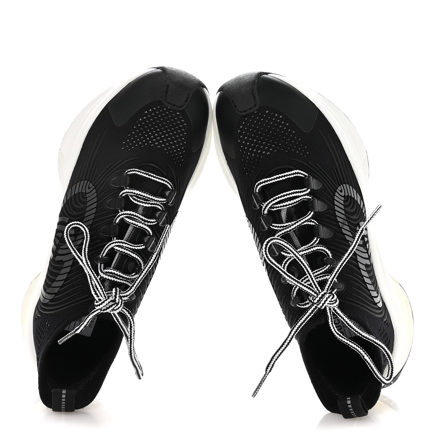 Gucci Technical Knit Fabric Waves Womens Gucci Run Sneakers 36 Black Loess