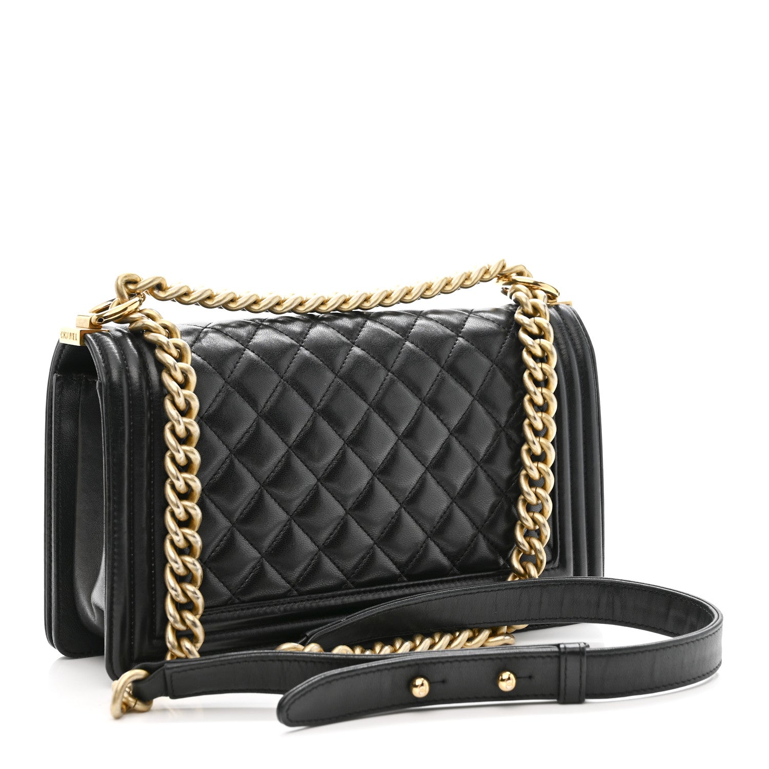 Chanel Lambskin Quilted Medium Boy Flap Black
