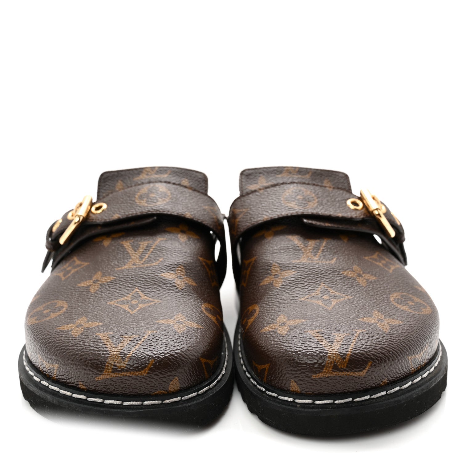 Louis Vuitton Patent Monogram Womens Cosy Flat Comfort Clog Mules 38 Brown