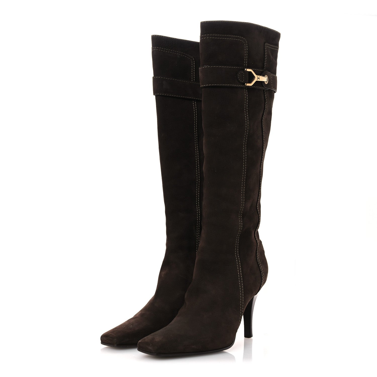 Louis Vuitton Suede High Boots 40 Brown