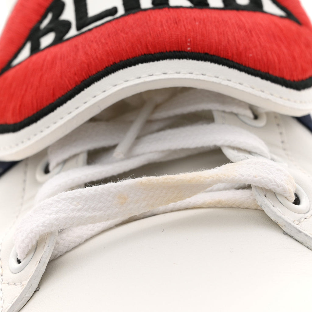 Gucci Calfskin Ayers Web Blind for Love Embroidered Womens Ace Sneakers 40.5 White