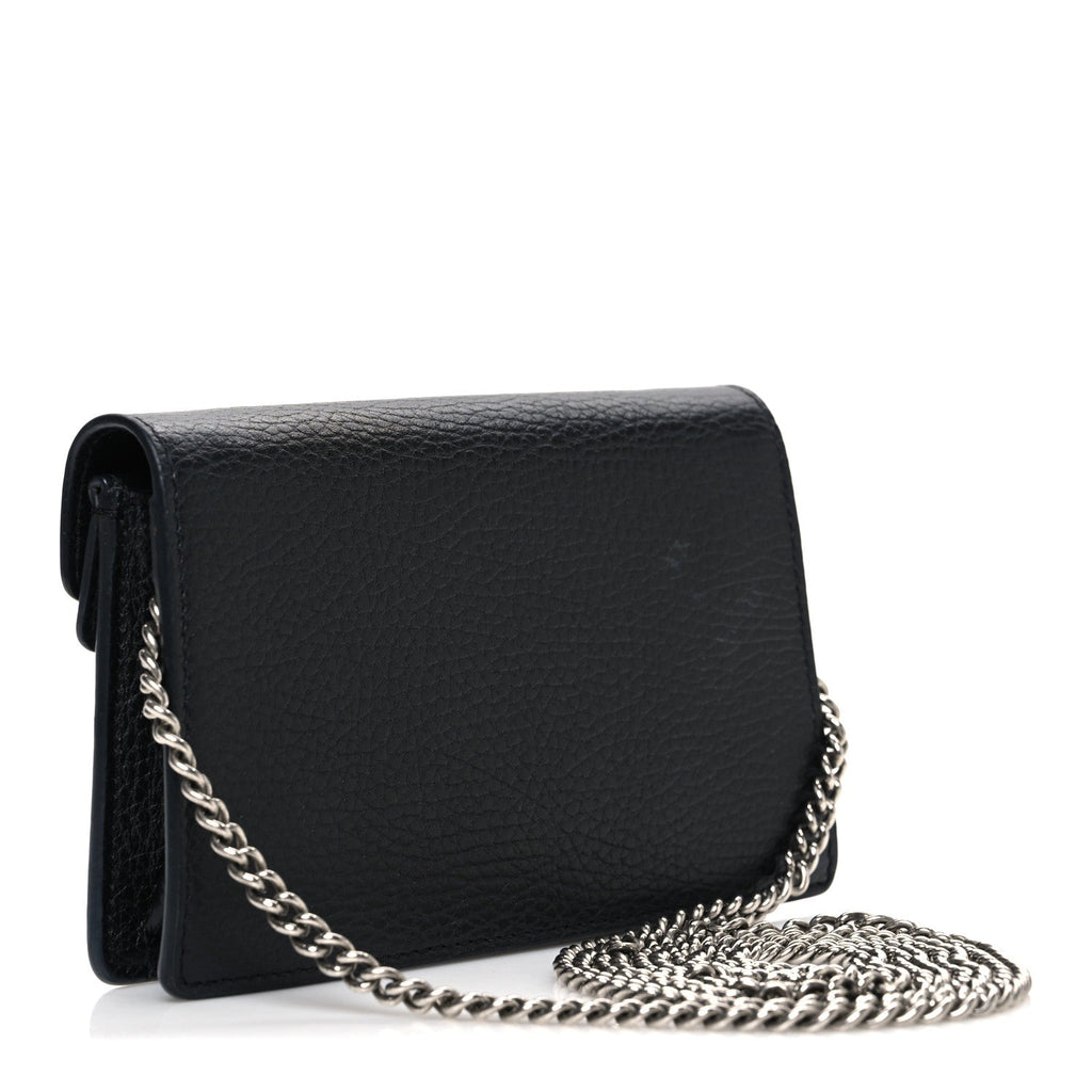 Gucci Calfskin Super Mini Dionysus Shoulder Bag Black