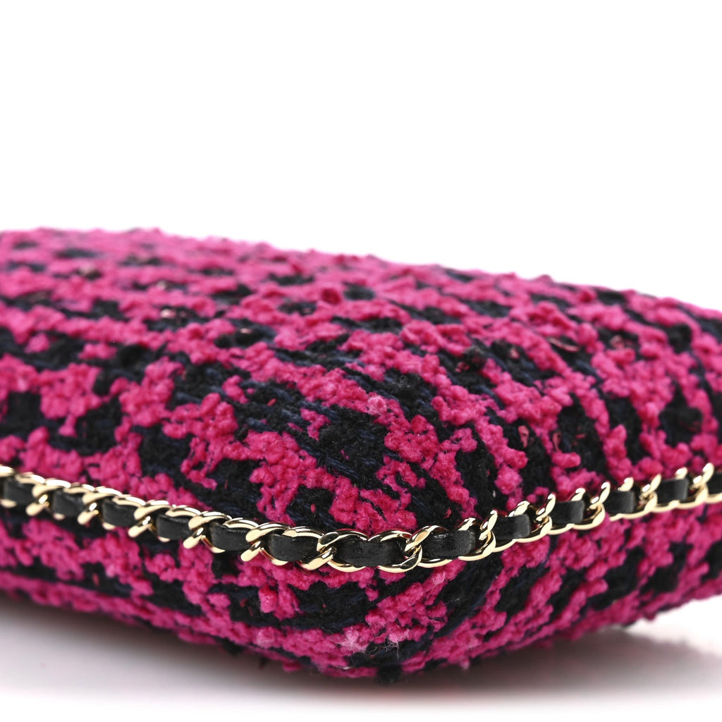 Chanel Tweed Chain Around Phone Holder Pink