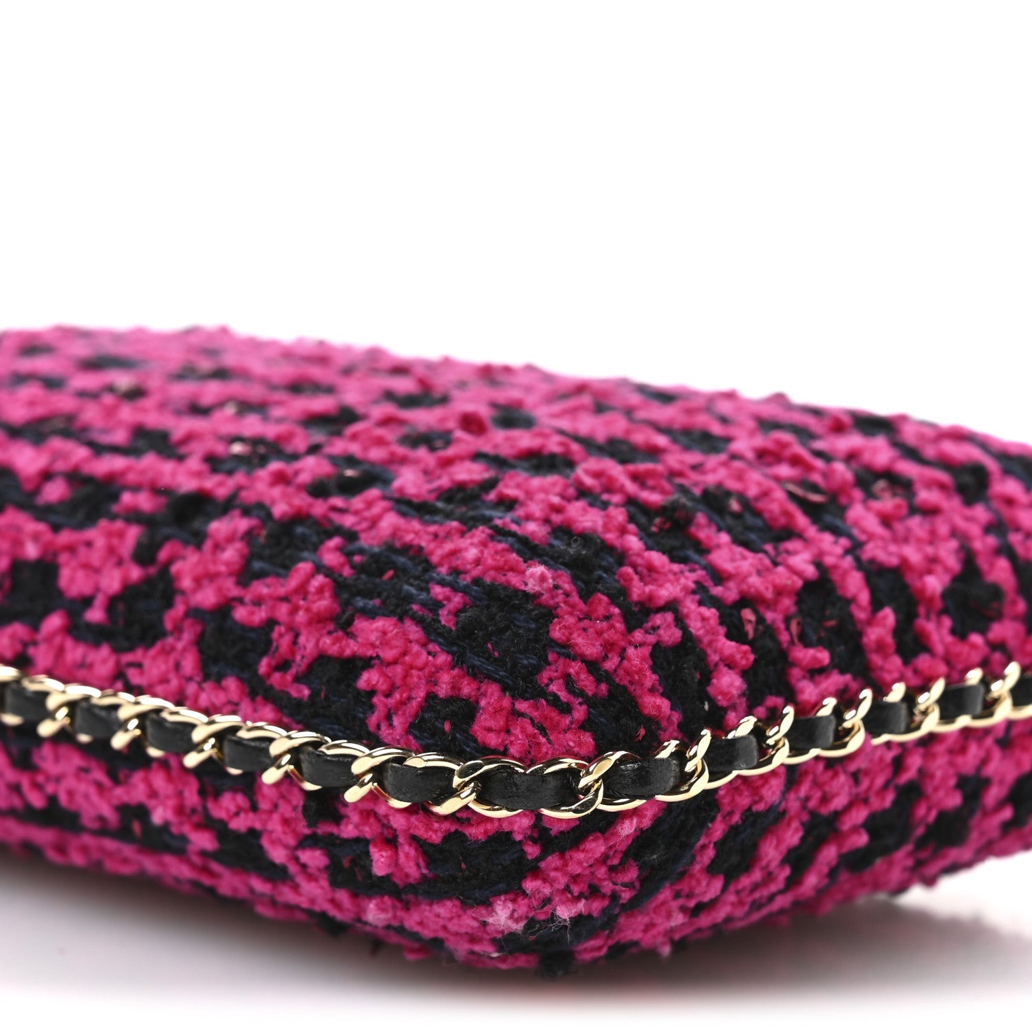 Chanel Tweed Chain Around Phone Holder Pink