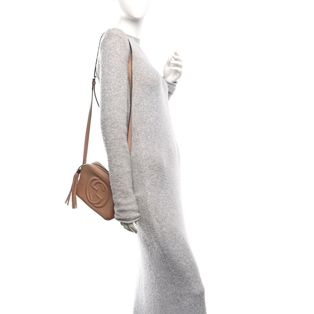 Gucci Pebbled Calfskin Small Soho Disco Bag Rose Beige