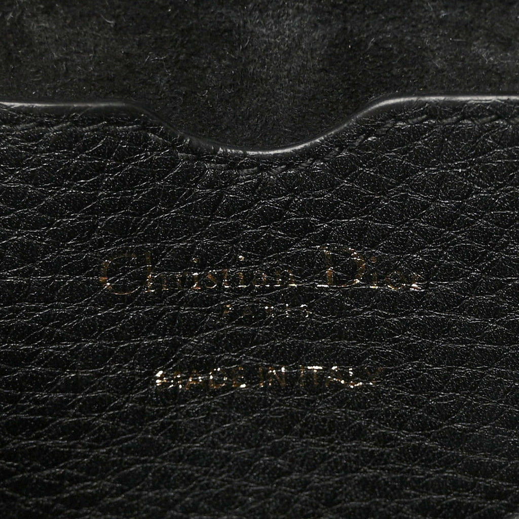 Christian Dior Grained Calfskin Medium Bobby Flap Black