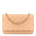 Chanel Caviar Quilted Wallet on Chain WOC Beige