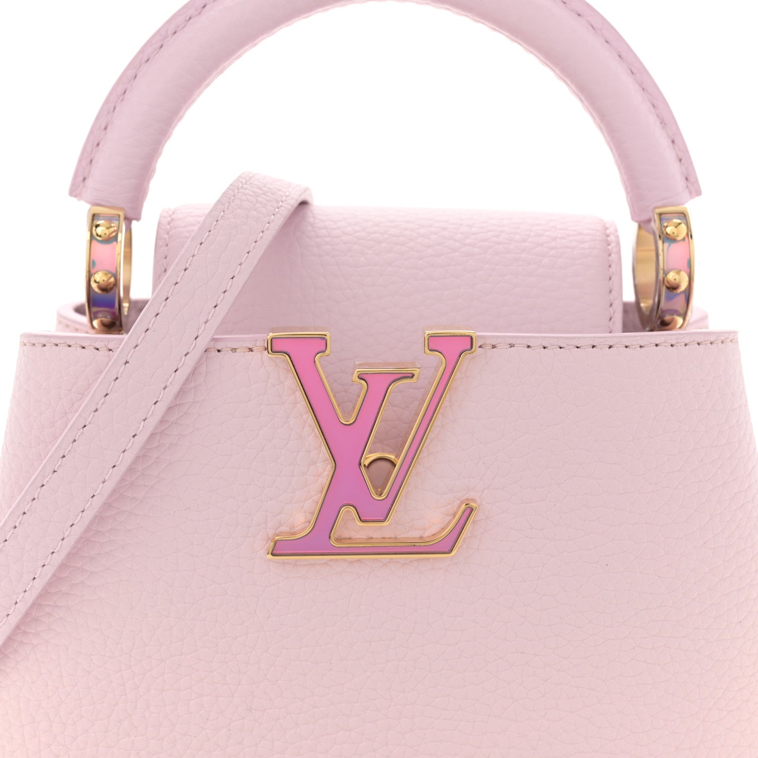 Louis Vuitton Taurillon LV Ski Capucines Mini Pearly Lilac