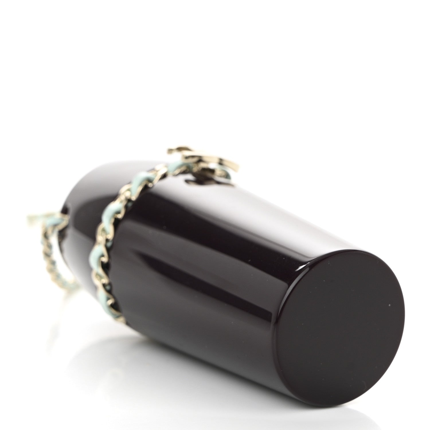 Chanel Lucite Lipstick Case On Chain Burgundy Blue