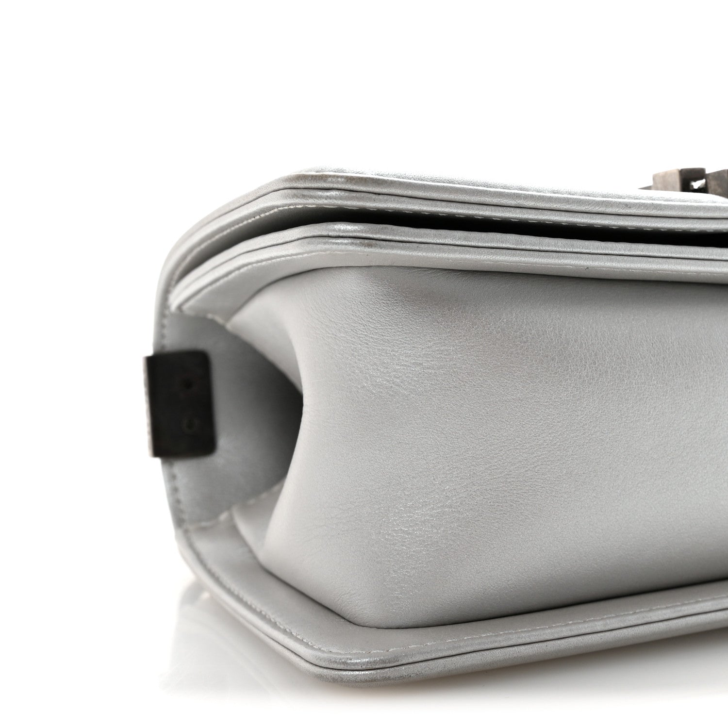 Chanel Metallic Calfskin Quilted Small Boy Flap Silver