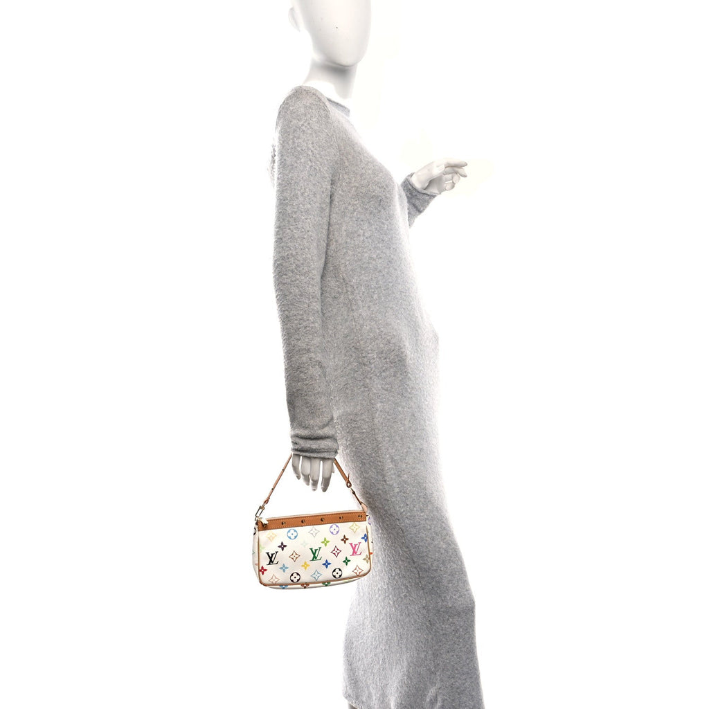Louis Vuitton Monogram Multicolor Pochette Accessories White