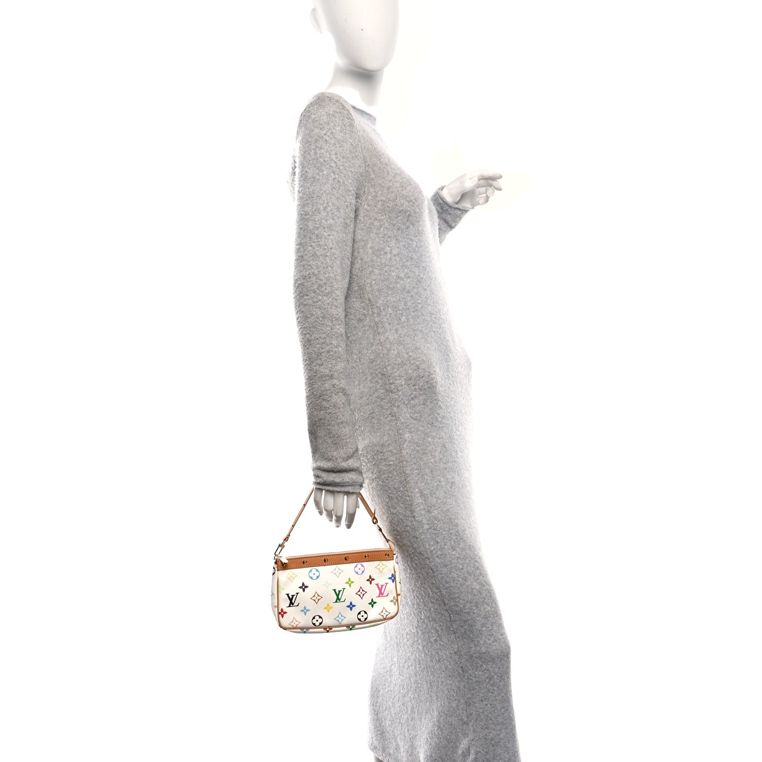 Louis Vuitton Monogram Multicolor Pochette Accessories White