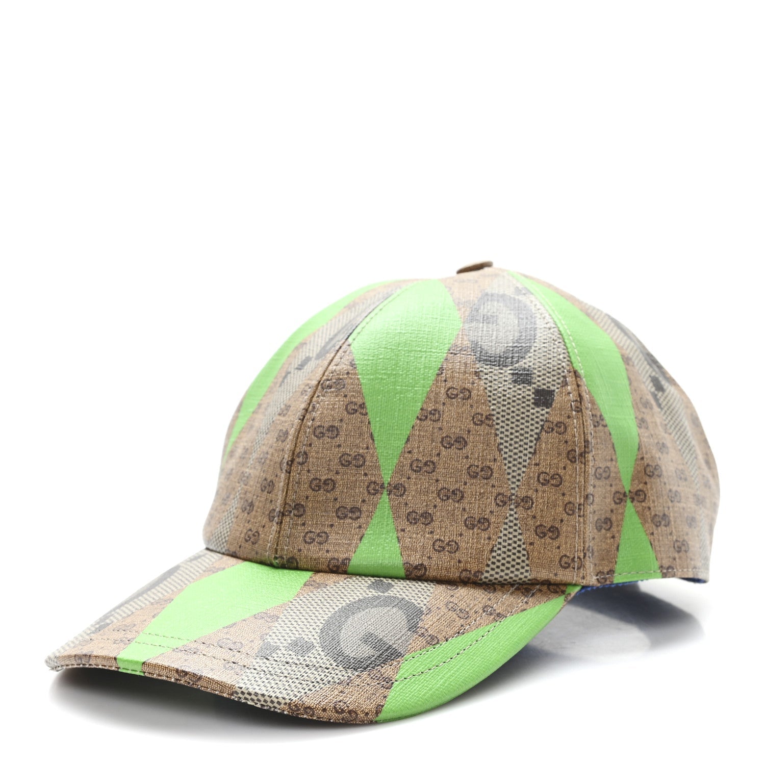 Gucci GG Supreme Monogram Mix Textured Patchwork Rhombus Baseball Hat XL Beige