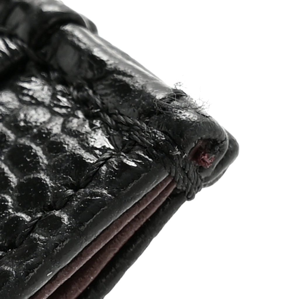 Caviar Quilted Card Holder Black
