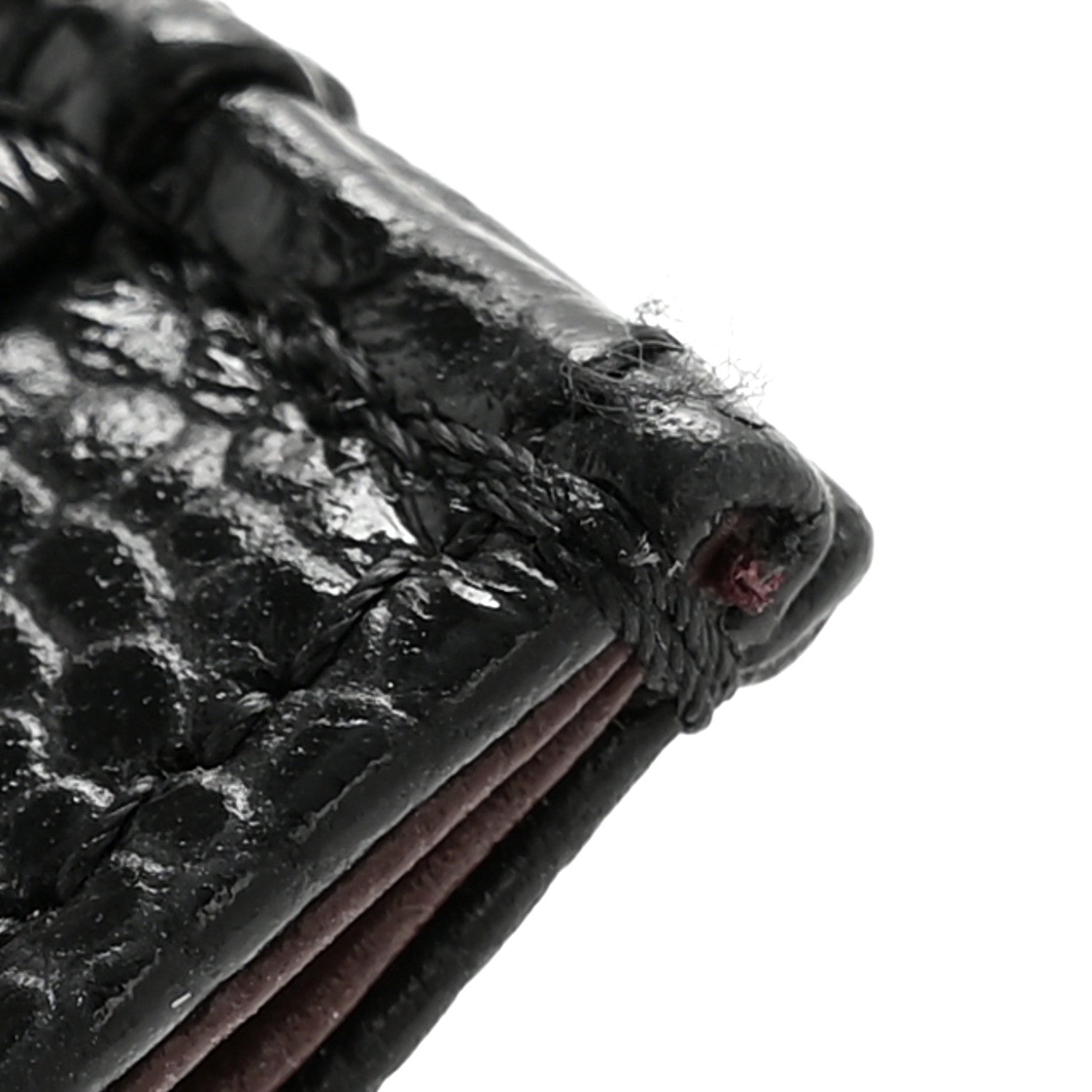 Caviar Quilted Card Holder Black