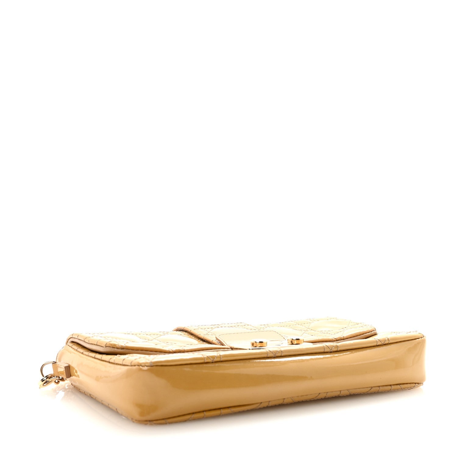 Christian Dior Patent Cannage Miss Dior Promenade Pouch Yellow