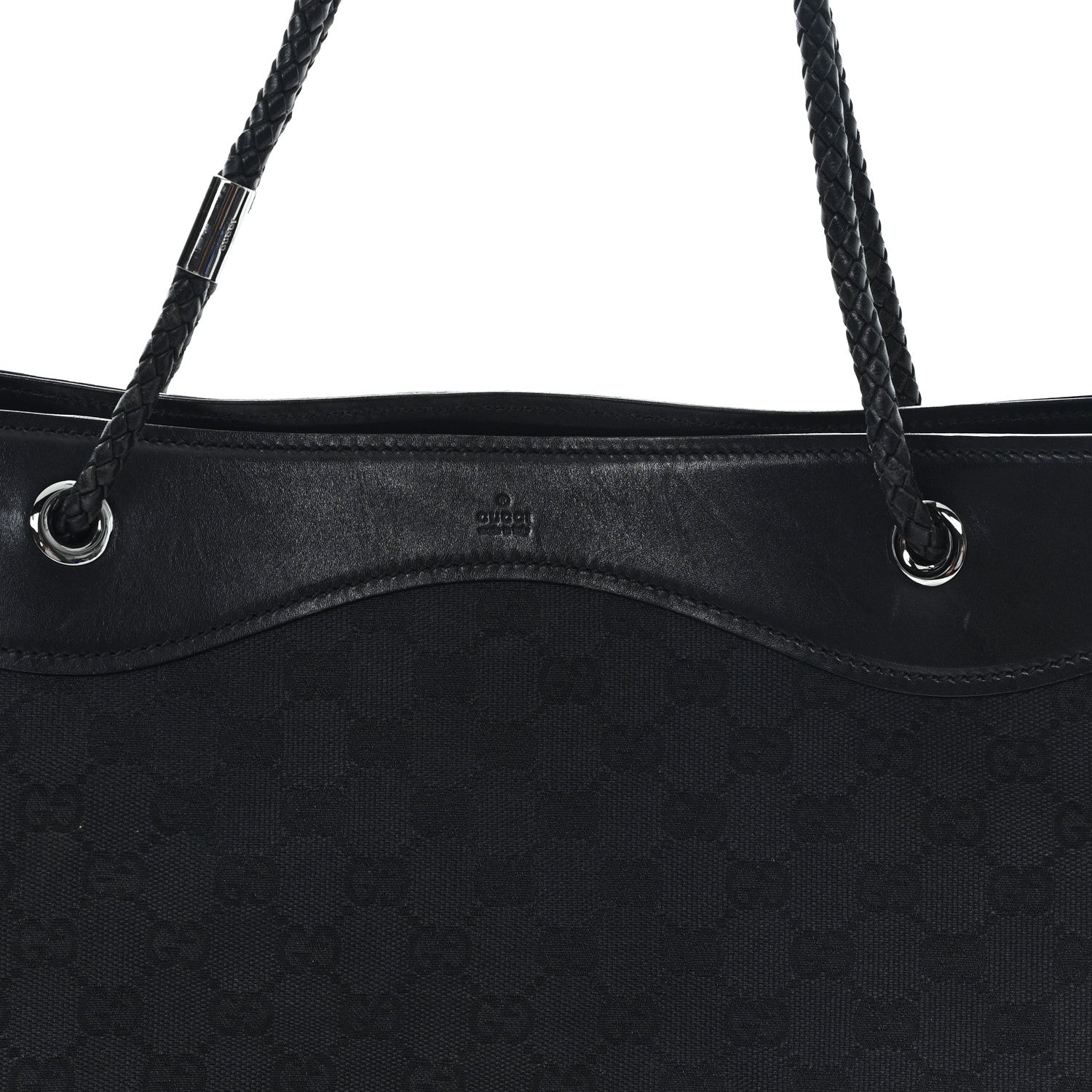 Gucci Monogram Braided Tote Black