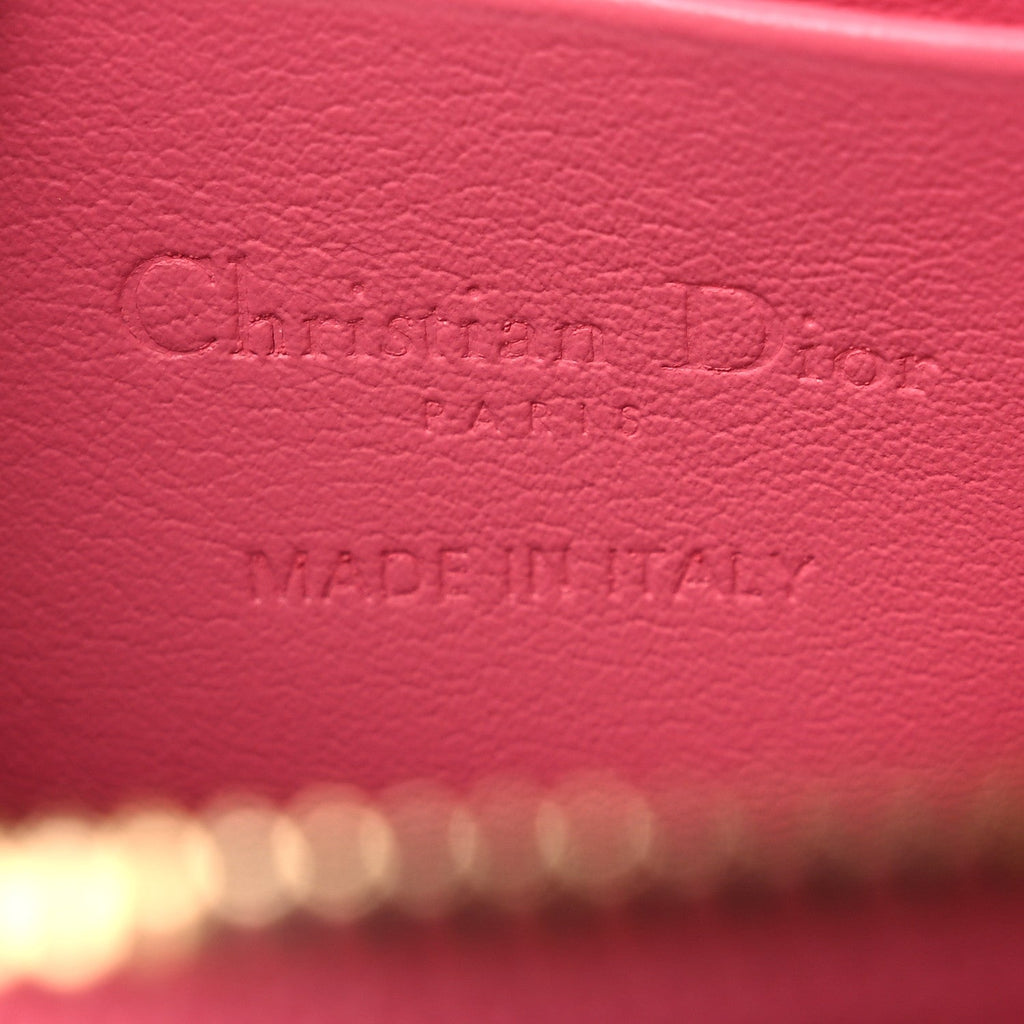 Christian Dior Patent Cannage Lady Dior Phone Holder Pink