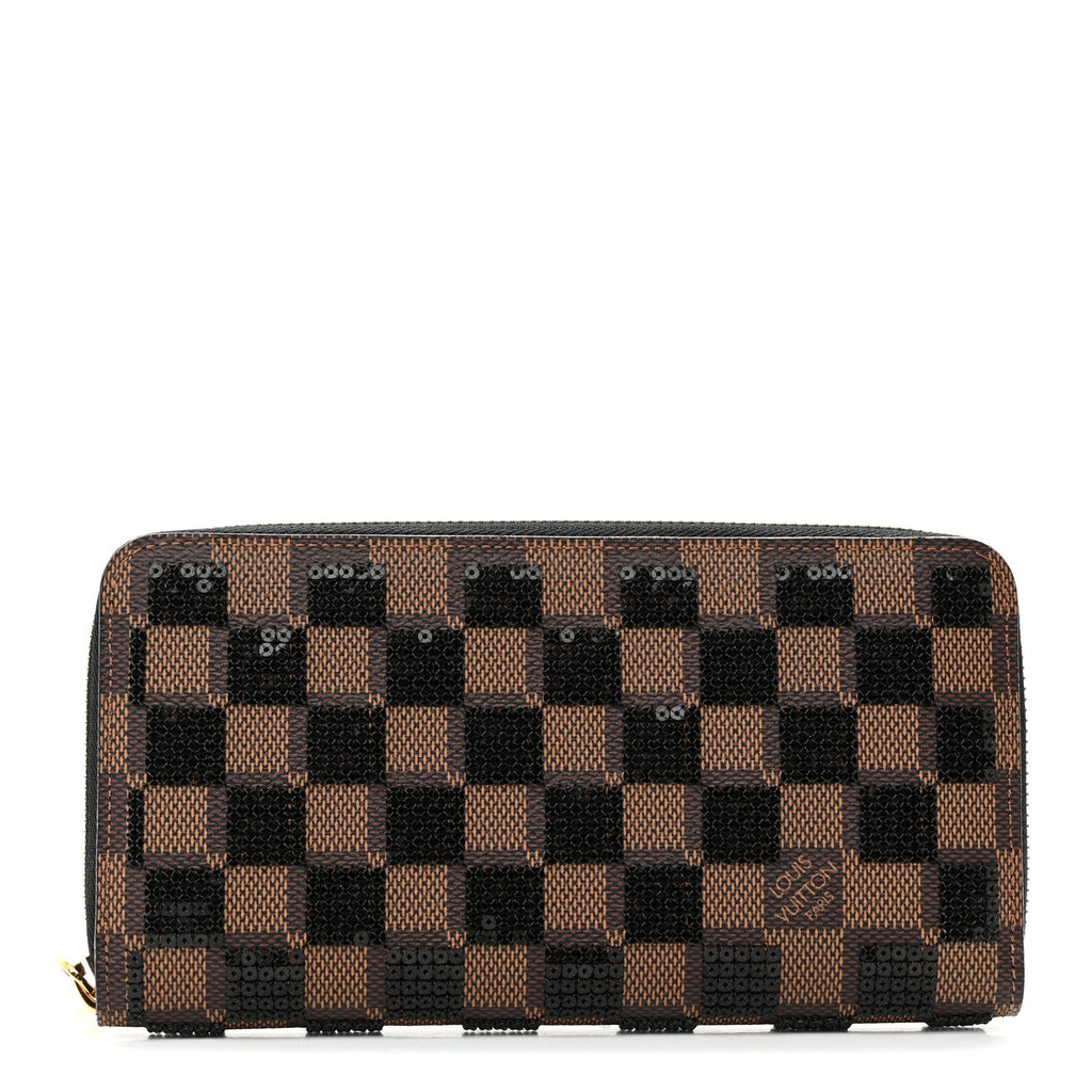 Louis Vuitton Damier Paillettes Zippy Wallet Black