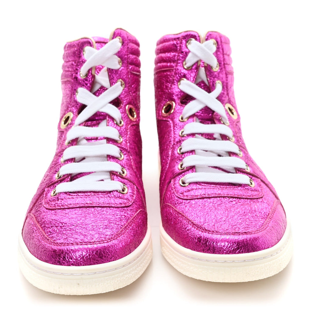Gucci Galassia Womens High Top Sneakers 36.5 Fuxia