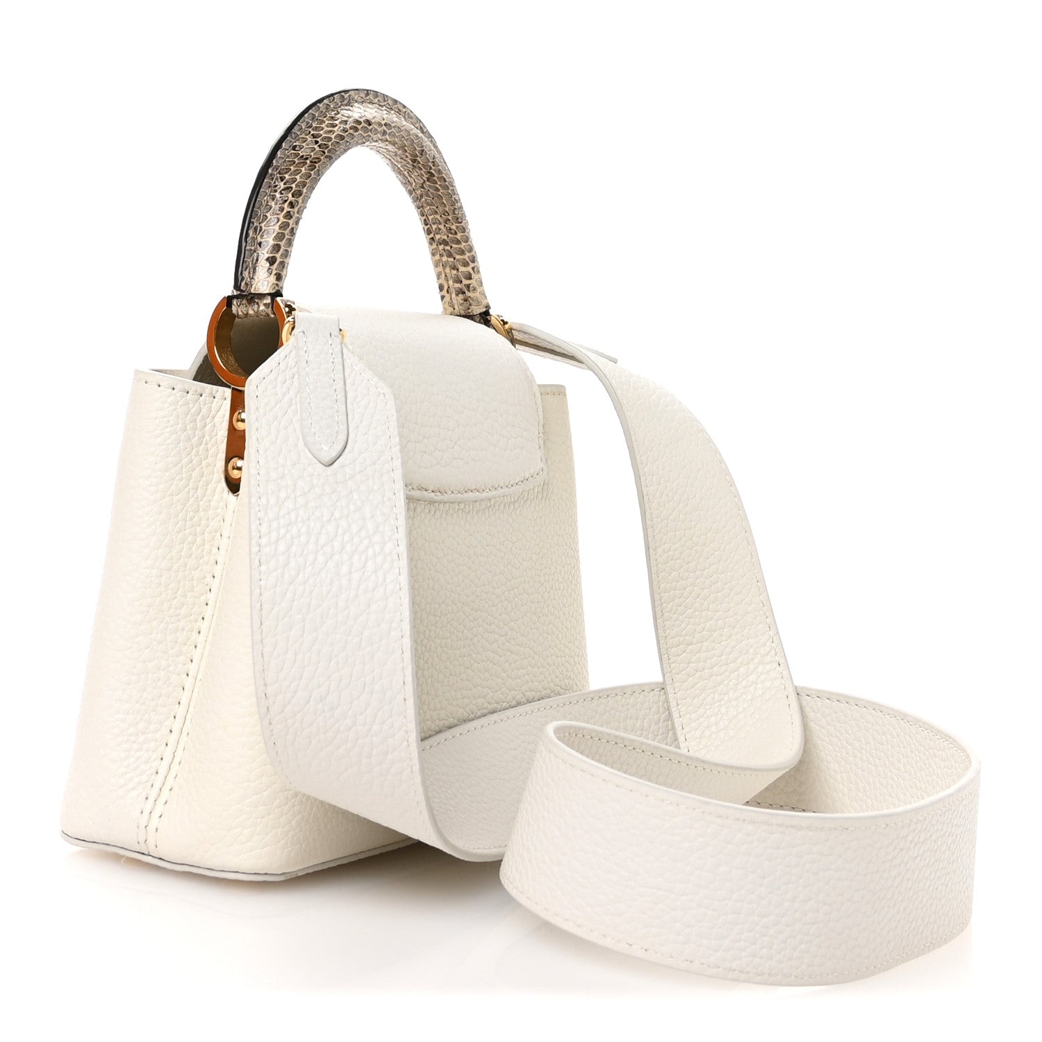 Louis Vuitton Taurillon Ayers Capucines Mini White Snow White