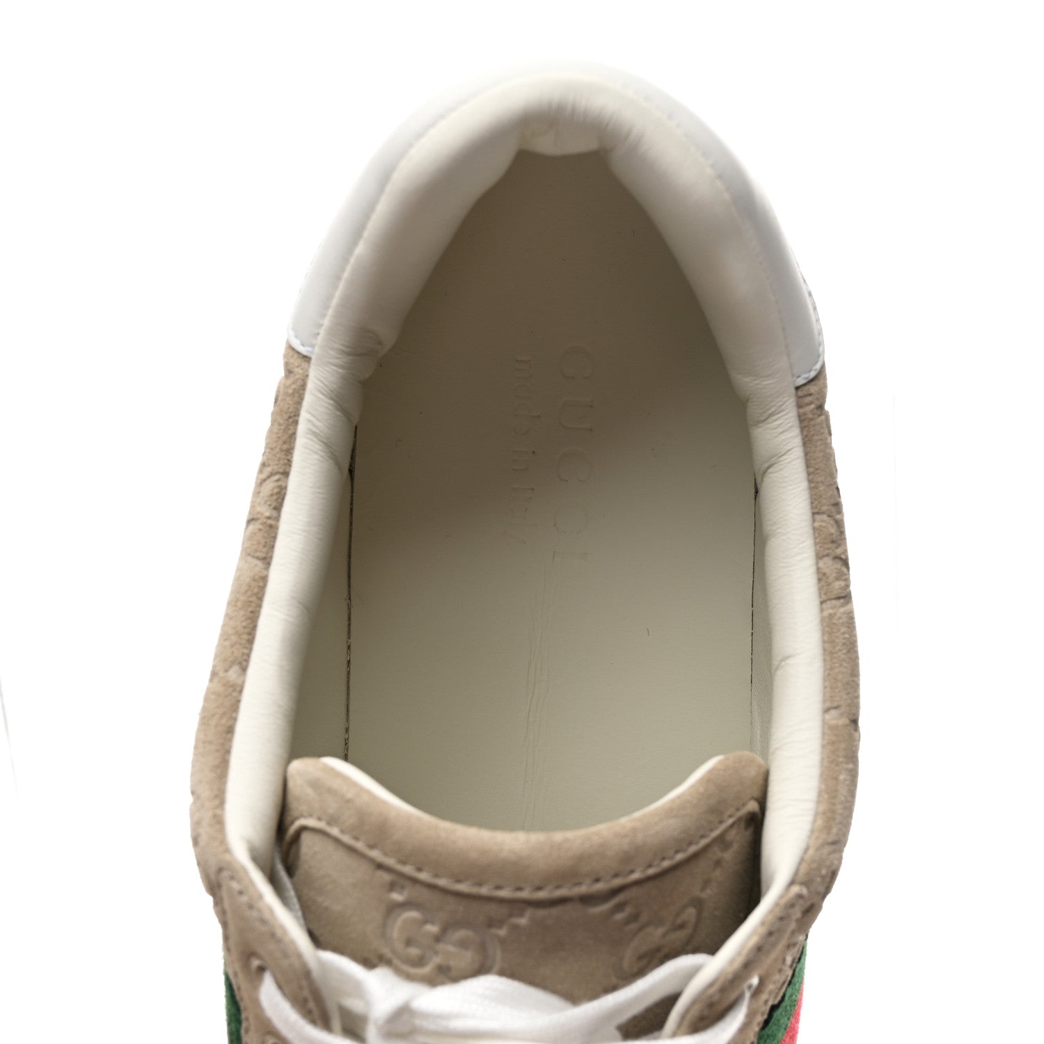 Gucci GG Suede Monogram Web Mens Sneakers 9 Oatmeal Mystic White